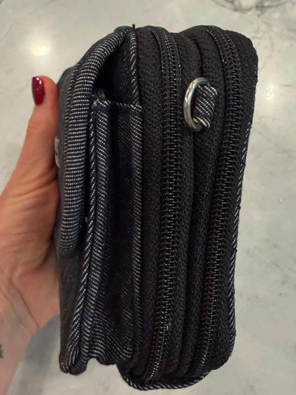Vera Bradley Quilted Denim-Style Wristlet in Dark Blue-Gray - Picture 12 of 13